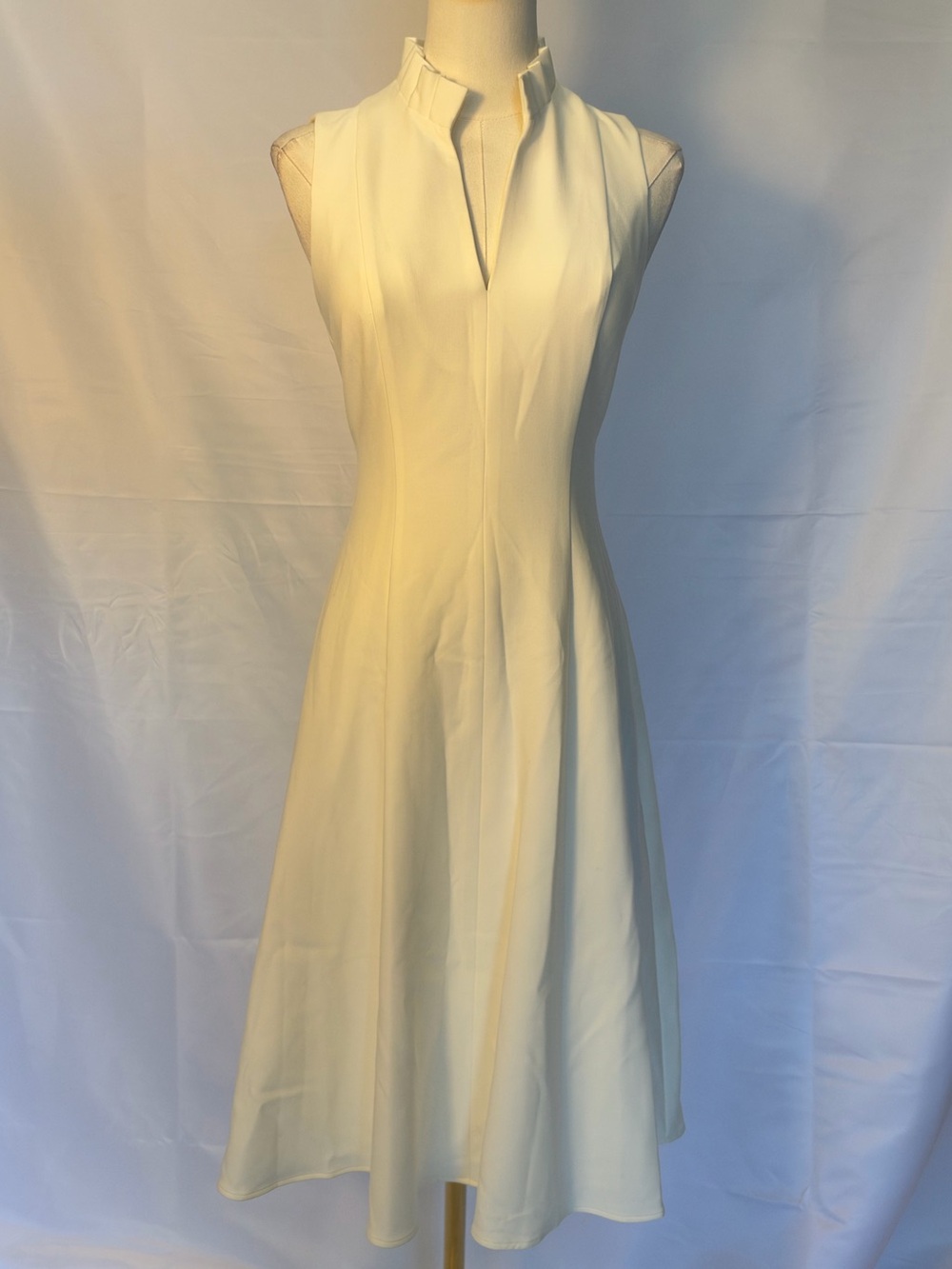 Black Halo Cream Sleeveless A-Line Dress